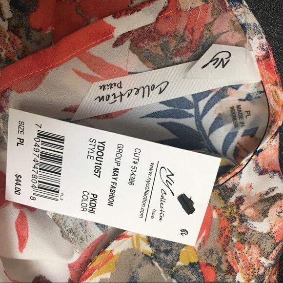 NY Collection Floral Blouse Petite Large - Picture 4 of 5